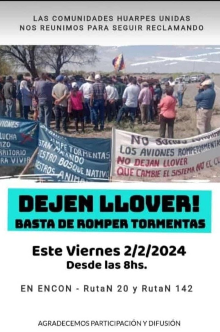 Aviones rompe tormentas. Denuncias en Córdoba. La gente pide que "dejen llover".