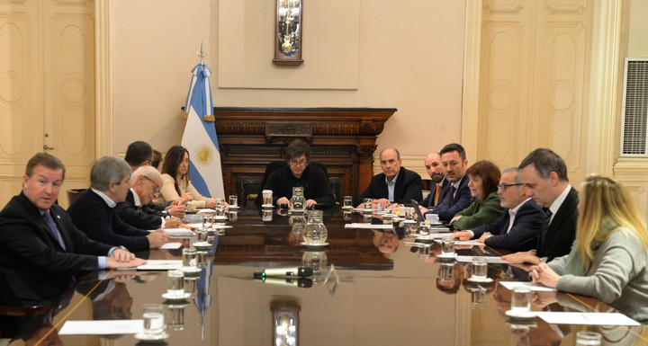 Una de las reuniones de Gabinete del presidente Javier Milei durante su primer año de gestión.