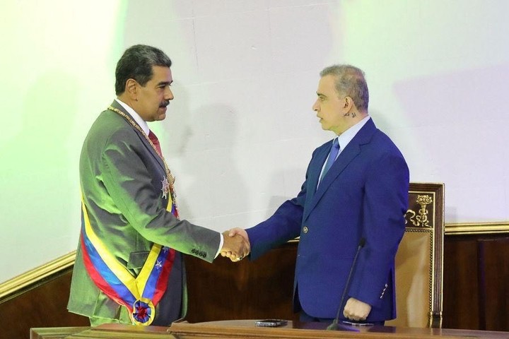 El Fiscal General Tarek William Saab con el presidente Nicolás Maduro.