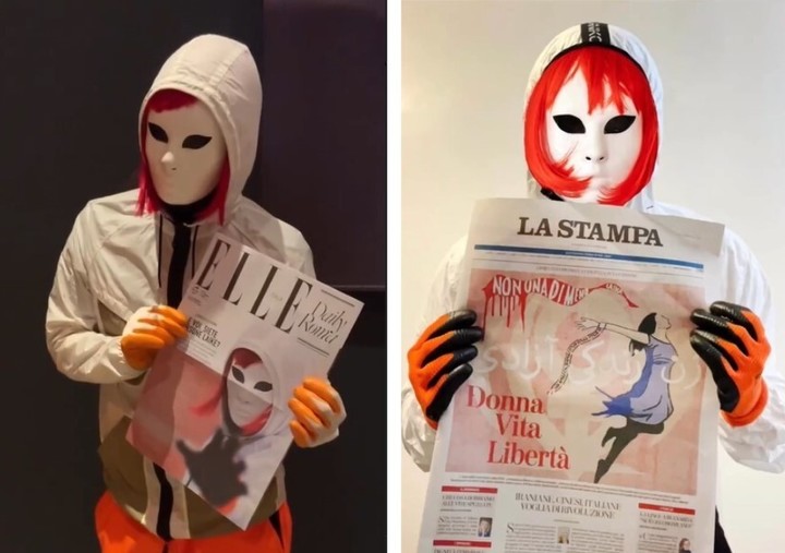 Laika, la artista callejera que hizo el grafiti del papa Francisco justo antes del funeral de Estado. Foto Instagram