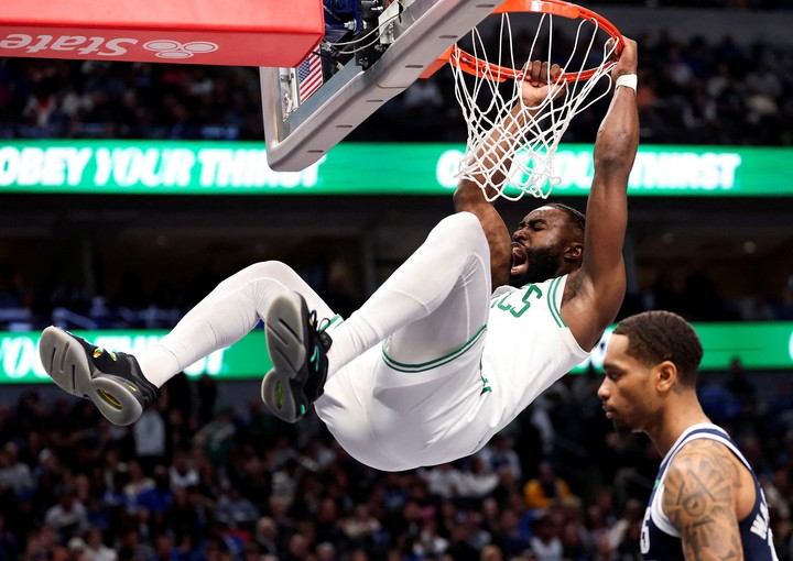 Jaylen Brown, un hombre clave para Boston Celtics, no llega en óptimas condiciones físicas a los playoffs. Foto: Kevin Jairaj / Imagn Images.