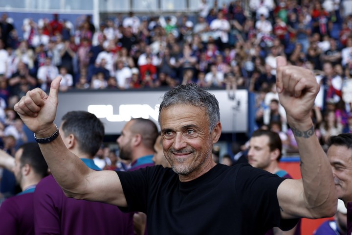 Luis Enrique, el padre de la criatura. Foto: EFE / EPA / YOAN VALAT.