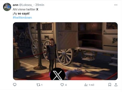 La caída de X duró varios minutos