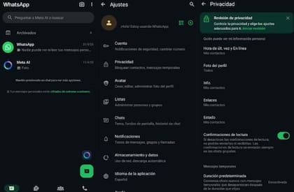 Con este conjunto de configuraciones tu cuenta de WhatsApp quedará en modo oculto.